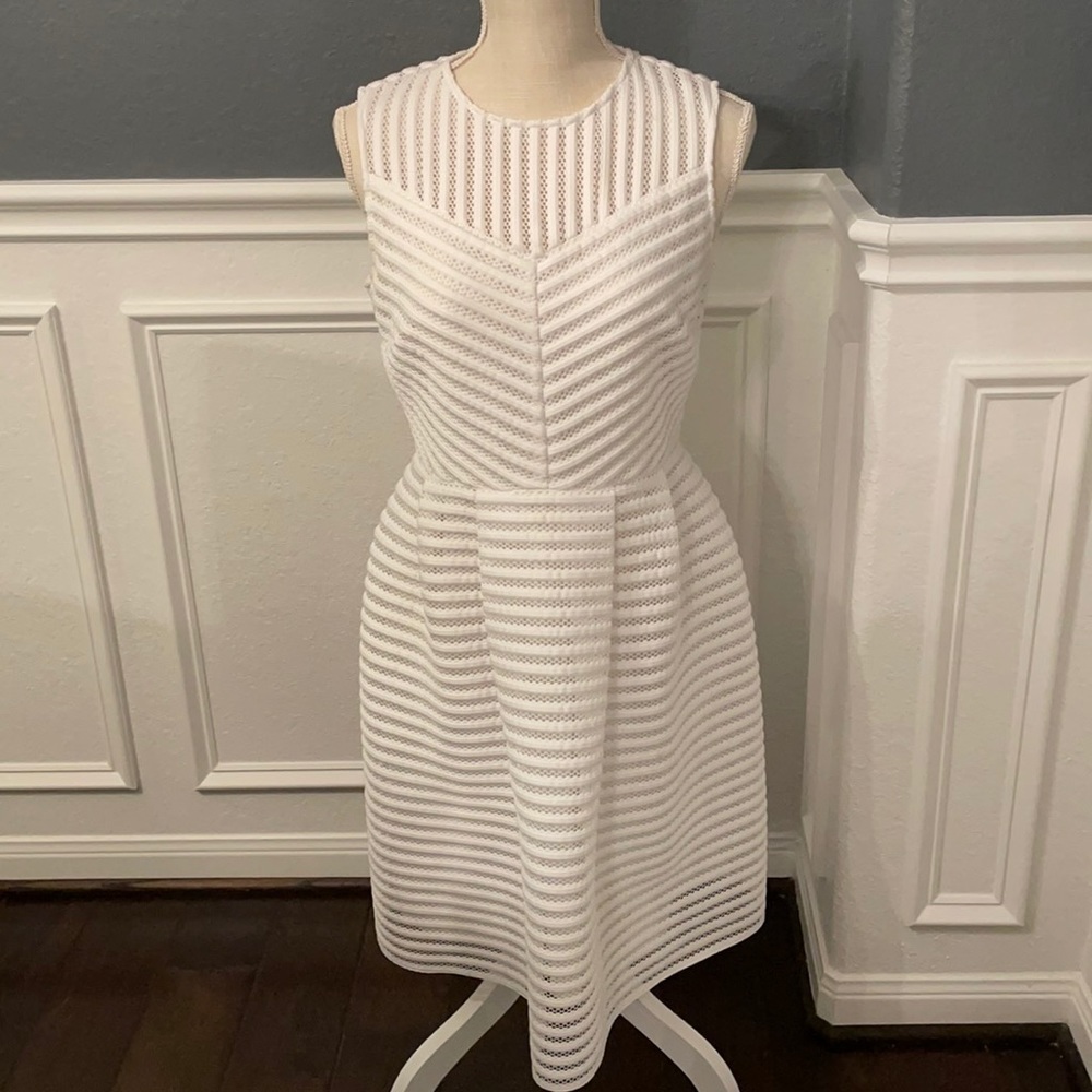 White pleated halogen dress